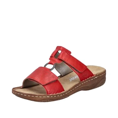 Abbildung von Rieker Pantolette flach, Damen, Größe: 43, Rot Schuhe