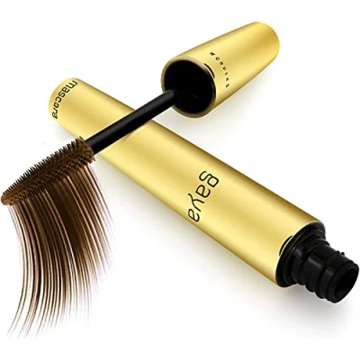 Abbildung von Gaya Cosmetics Vegan Wimperntusche Mascara Wimpernverlängerung für Augen Schminken zur visuellen Verlängerung Natürlicher Wimpern (Brown Braun)