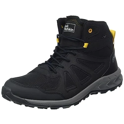 Abbildung von Jack Wolfskin Woodland Texapore MID M Hikingschuh, Herren, Größe: 40.5, Black burly yellow xt Schuhe