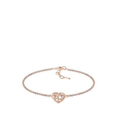 Abbildung von Elli HERZ Blatt Armband Rose goldcoloured, Damen, Größe: 16, gold coloured