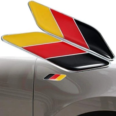 Abbildung von C FUNN 2 x 3D Aufkleber mit deutscher Flagge, Embleme, Dekoration für Auto, LKW, Fahrrad, Laptop