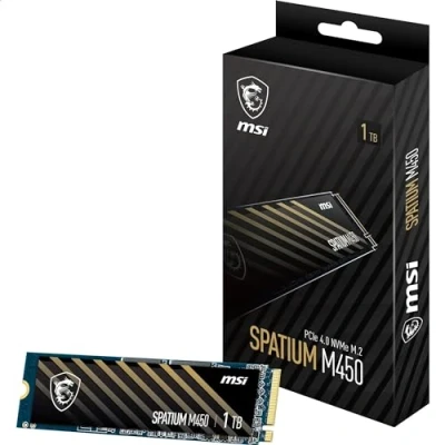 Abbildung von MSI SPATIUM M450 PCIe 4.0 NVMe M.2 1TB, PCIe4, 3600 MB/s lesen, 3.000 schreiben, interne SSD