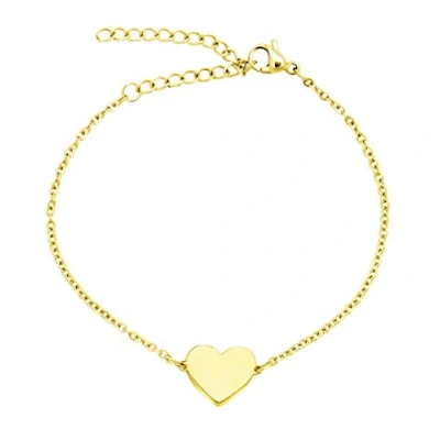 Abbildung von Nuoli® Herz Armband Damen Gold (15 + 5cm verstellbar) für Frauen und Mädchen, aus Edelstahl