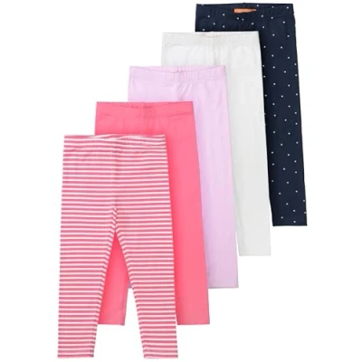 Abbildung von Staccato Leggings 5 er Pack Punkte, Streifen, Uni Gr. 80 134 (DE/NL/SE/PL, Numerisch, 104, 110, Regular, Rose Sortiert)