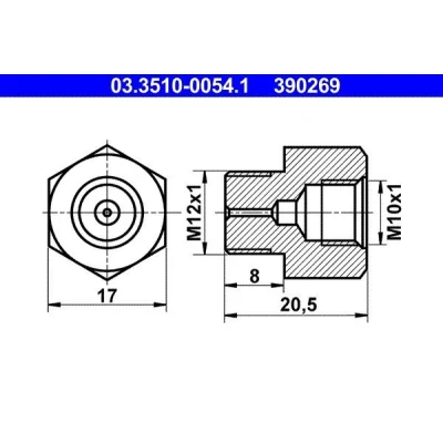 Abbildung von ATE 03.3510 0054.1 Adapter, Bremsleitung