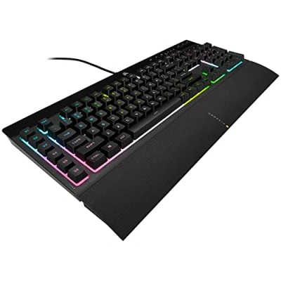 Abbildung von Corsair K55 RGB PRO XT Gaming Tastatur mit Membran, IP42, Staub und flüssigkeitsbeständig 6 Makrotasten Elgato Integration iCUE QWERTY IT PC, Mac, Xbox Schwarz