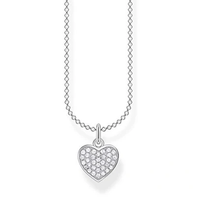 Abbildung von Thomas Sabo Damen Halskette Herz pavé silber 925 Sterlingsilber, 38 45 cm Länge