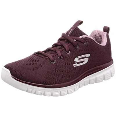 Abbildung von Skechers Damen Graceful Get Connected Sneaker, Wine Mesh/Lavender Trim, 40 EU