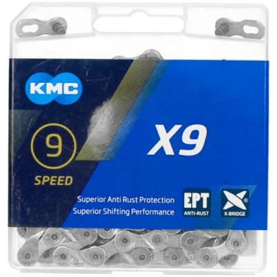 Abbildung von KMC Unisex Erwachsene X9 EPT 9 Fach Kette 1/2&quot; x11/128, 114 Glieder, Silber