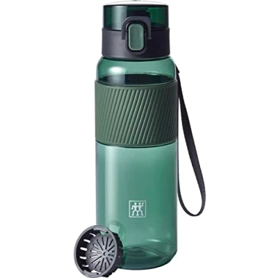 Abbildung von ZWILLING Trinkflasche BPA frei, Wasserflasche für Fitness, Freizeit und Büro, Sportflasche aus Tritan, Dunkelgrün, 680 ml