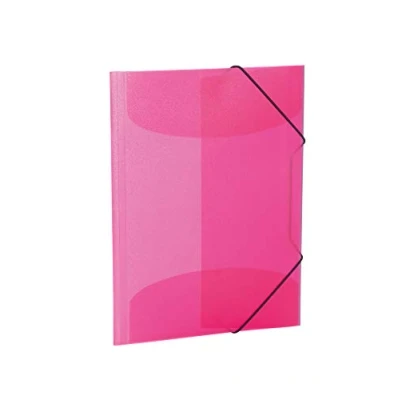 Abbildung von HERMA Sammelmappen A4 Pink Rosa Transluzent Set, 3 Stück, Eckspanner Mappen aus Kunststoff mit Gummizug und Innenklappen für Kinder, Jungen Mädchen