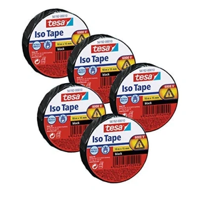 Abbildung von Tesa Isolierband 10m x 15mm Iso Tape (5er Pack/Schwarz)