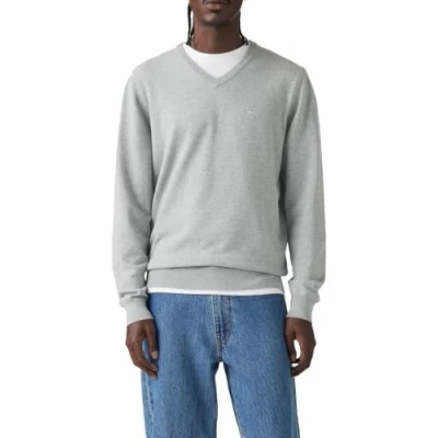 Abbildung von Levi&#039;s V NECK Strickpullover, Herren, Größe: Small, Mid tone grey heather