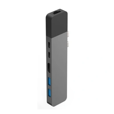 Abbildung von Hyper Net hub USB C Macbook pro dunkelgrau GN28N gray