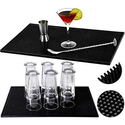 Abbildung von Abtropfmatte Geschirr Trocken matte Geschirrtrocknungsmatten 45x30x1cm Schwarz 8637