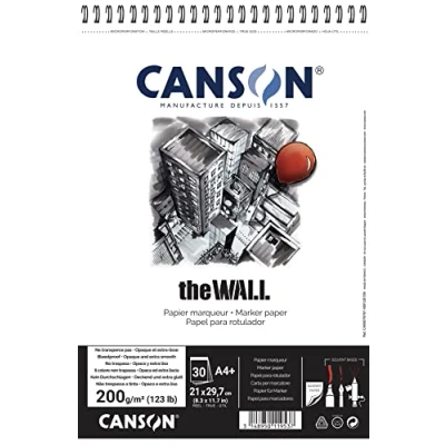 Abbildung von Canson The Wall Spiralalbum 30 Blatt extra glatt 200g/m² 21 x 29,7 cm weiß