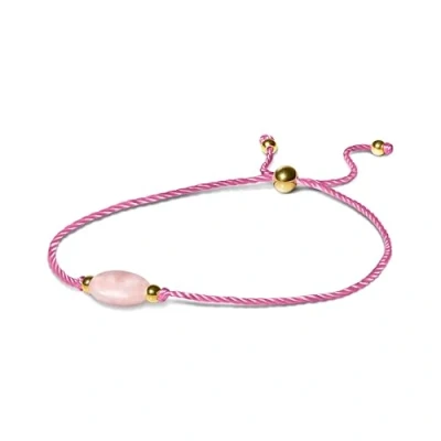 Abbildung von PURAJA Edelstein Armband Damen Rosenquarz Mit 18k echt vergoldeten Edelstahl Perlen Handgemacht Glücksarmband Mutmacher