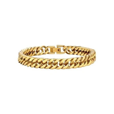 Abbildung von PROSTEEL Herren Armband 18k vergoldet Panzerkette schwer Glieder Link Kettenarmband 21CM Armkette Armreif, 8mm Breit, gold