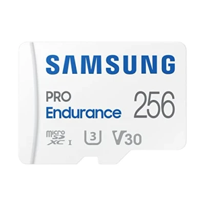 Abbildung von Samsung PRO Endurance microSD Karte + SD Adapter, 256 GB, Für Videoüberwachungssysteme, Dashcams und Bodycams,UHS I U3, Full HD &amp; 4K UHD, 100 MB/s Lesen, 40 Schreiben, MB MJ256KA/EU