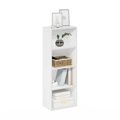 Abbildung von Furinno Luder 4 stufiges Bücherregal mit offenem Regal, Weiß