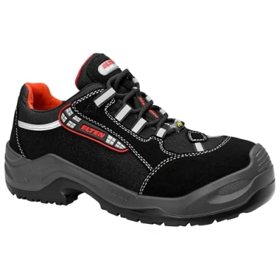 Abbildung von ELTEN Sicherheitsschuhe SENEX AL ESD S3, Damen und Herren, Textil, Aluminiumkappe (leichter als Stahlkappe), leicht, sportlich, Schwarz/Rot, Größe: 41