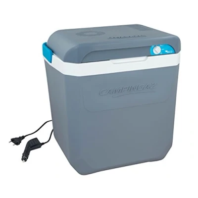 Abbildung von CAMPINGAZ Unisex Powerbox Plus Elektrische 12V und 230V für 8 Flaschen 1,5l Thermoelektrische Kühlbox Auto Camping mit UV Schutz 28 Liter Fassungsvermögen, blau, l