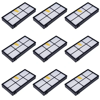 Abbildung von MIRTUX Kit mit 9 Filtern, kompatibel Roomba Serie 800 und 900 Ersatzteile für 850, 860, 870, 880, 890, 960, 980, 990... (Alle Modelle) Ersatzfilter