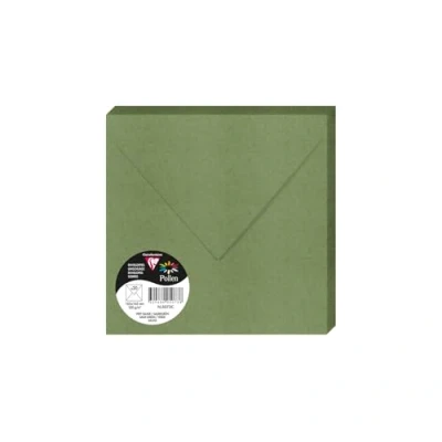 Abbildung von Clairefontaine 5073C Packung mit 20 Umschlägen Pollen 16,5x16,5 cm, 120g/m2, ideal für Ihre Einladungen und Korrespondenz, Salbei, 1 Pack