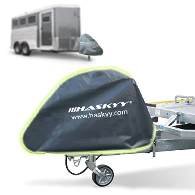 Abbildung von Deichselhaube Deichselabdeckung Wohnwagen REFLEKTIEREND Anhänger 130x75cm HASKYY XXXL Deichselschutzhülle aus LKW Plane Wasserdicht Universal Anhängerkupplung Abdeckung