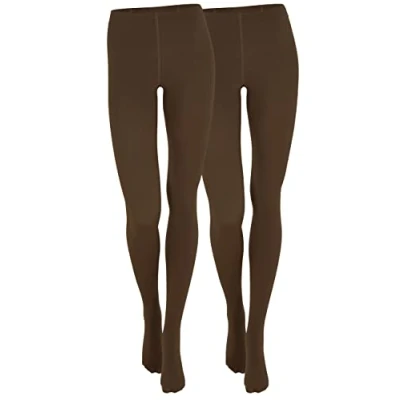 Abbildung von Yenita 2er Pack Damen THERMO Strumpfhose mit Fleece in braun, Gr. XL/XXL