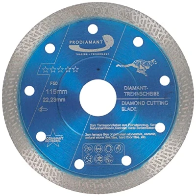 Abbildung von PRODIAMANT Profi Diamant Trennscheibe 115 mm x 22,2 Fliese Feinsteinzeug F50 extra dünn für bis zu 20mm Plattenstärke