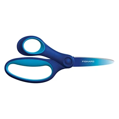 Abbildung von Fiskars Kinderschere, Schere Für große Kinder im Alter von 8 11 Jahren, Linkshänder:innen, SoftGrip, Länge: 15 cm, Ombré Optik, Blau, 1067854