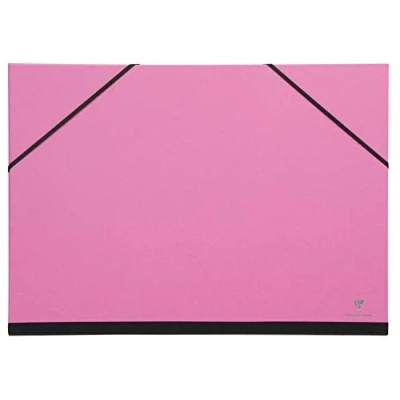 Abbildung von Clairefontaine 144606C Zeichenmappe Maya mit Gummizugverschluß, praktisch und robust, 26 x 33cm, 1 Stück, Fuchsia
