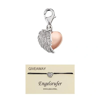 Abbildung von Engelsrufer Set Damen Charm Anhänger Herzflügel Bicolor aus Sterling Silber, Zirkonia, inkl. Armband Edelstahl, Größenverstellbar,SET ERC HEARTWING BICOR+ERJC HEARTWING,
