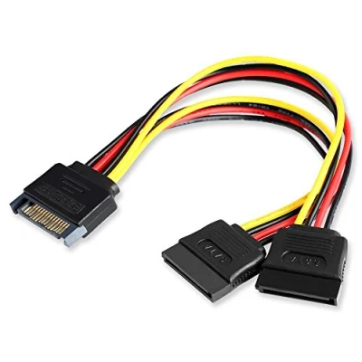 Abbildung von Duttek SATA stromkabel 20 cm/7.87 IN, Splitter Kabel auf Dual Y Stromkabel, SSD verlängerung Festplatte, HDD,
