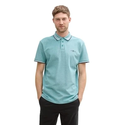 Abbildung von TOM Tailor MIT Stretch Poloshirt, Herren, Größe: Large, Dark green white two tone