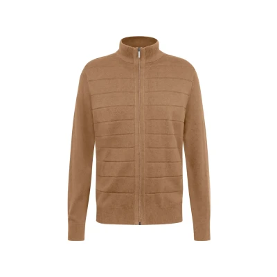 Abbildung von bugatti KNIT Strickjacke, Herren, Größe: Small, Taupe
