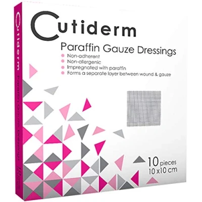 Abbildung von Cutiderm sterile Paraffingaze Kompresse, 10 cm x cm, Packung mit Stück