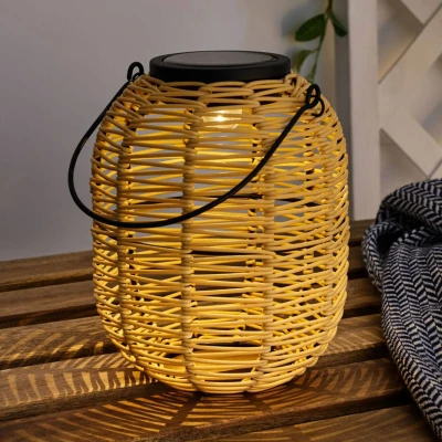 Abbildung von Pauleen 48168 Sunshine Treasure Solar Laterne für Balkon oder Garten Beige Außenbeleuchtung Kunststoff, Rattan 3000K