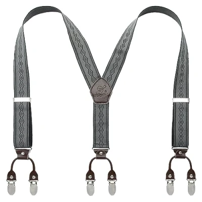 Abbildung von KANGDAI Herren Hosenträger 6 Clips Heavy Duty Men Braces Y Zurück 20 Farben Durable Elastic Verstellbare Starke Metall