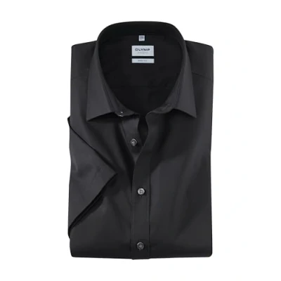 Abbildung von Olymp Level FIVE BODY FIT Halbarm Popeline Stretch Schwarz Hemd, Herren, Größe: 44,