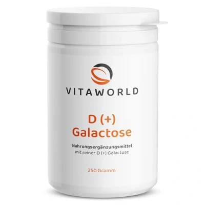 Abbildung von vitaworld D(+) Galactose Pulver 250 g, Reinheit über 99,5%, produziert in Italien, vegetarisch