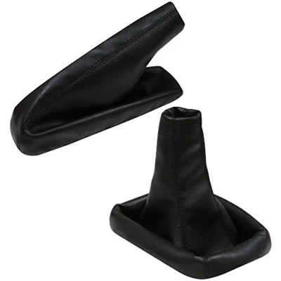 Abbildung von AERZETIX Satz schaltsack + handbremssack kunstleder farbe schwarze für auto