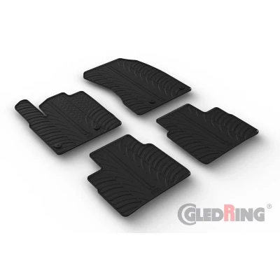Abbildung von Gledring 0804 Fußmattensatz Gummi vorne und hinten 4 schwarz 750mm 550mm