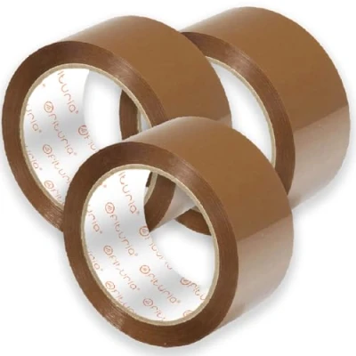 Abbildung von OFITURIA Paketklebeband, Braunes Klebeband, Packband für Umzugskartons und Sendungen, Verpackungsklebeband, Sicheres Widerstandsfähiges Paketband (50mmx120m, 3 Rollen)