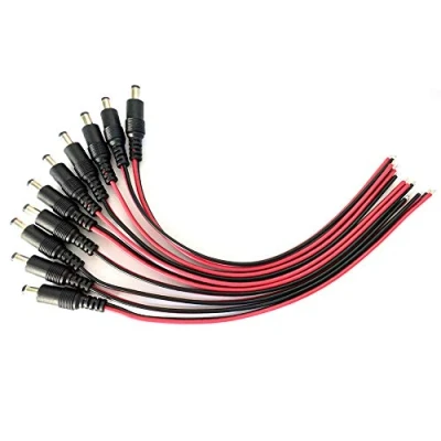 Abbildung von Liwinting 10pcs Maennlich DC Power Pigtail Kabel Männlich Stecker und Weiblich Buchse 5.5 X 2.1mm Stromkabel Pigtail, für CCTV Sicherheit Kamera Jack Steckeradapter
