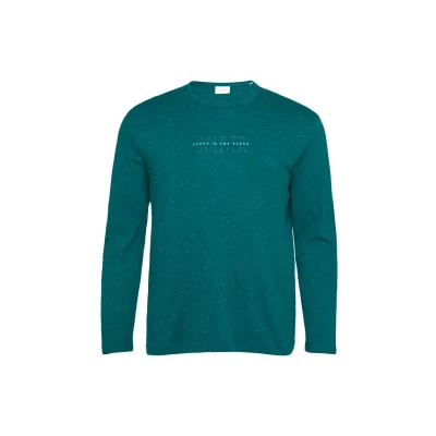Abbildung von s.Oliver AUS MIT Logoprint Langarmshirt, Herren, Größe: XXL, Petrol