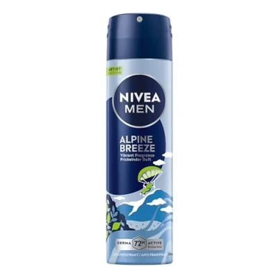 Abbildung von NIVEA MEN Alpine Breeze Artist Edition Deo Spray, Deodorant für 72h Anti Transpirant Schutz gegen Schweiß und Geruch, Deospray mit erfrischendem Duft (150 ml)