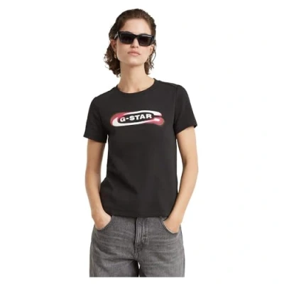 Abbildung von G Star OLD Skool LOGO Tshirt print, Damen, Größe: XS, Black