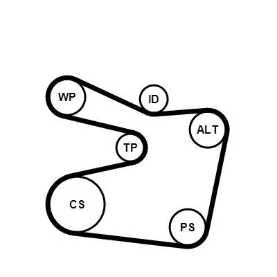 Abbildung von CONTITECH CT891K1 Zahnriemensatz 141 CITROËN: XM II Hatchback